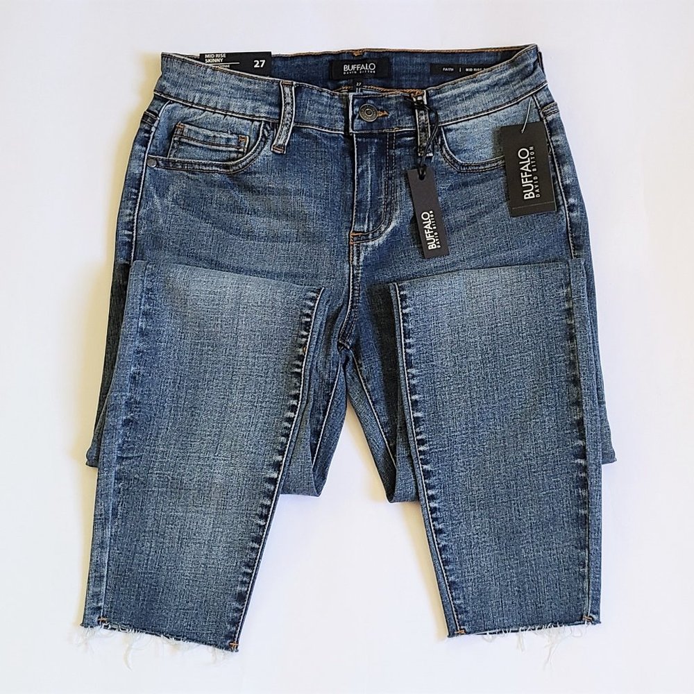 NWT BUFFALO DAVID BITTON Faith Raw Cuff Jeans - Picture 4 of 6